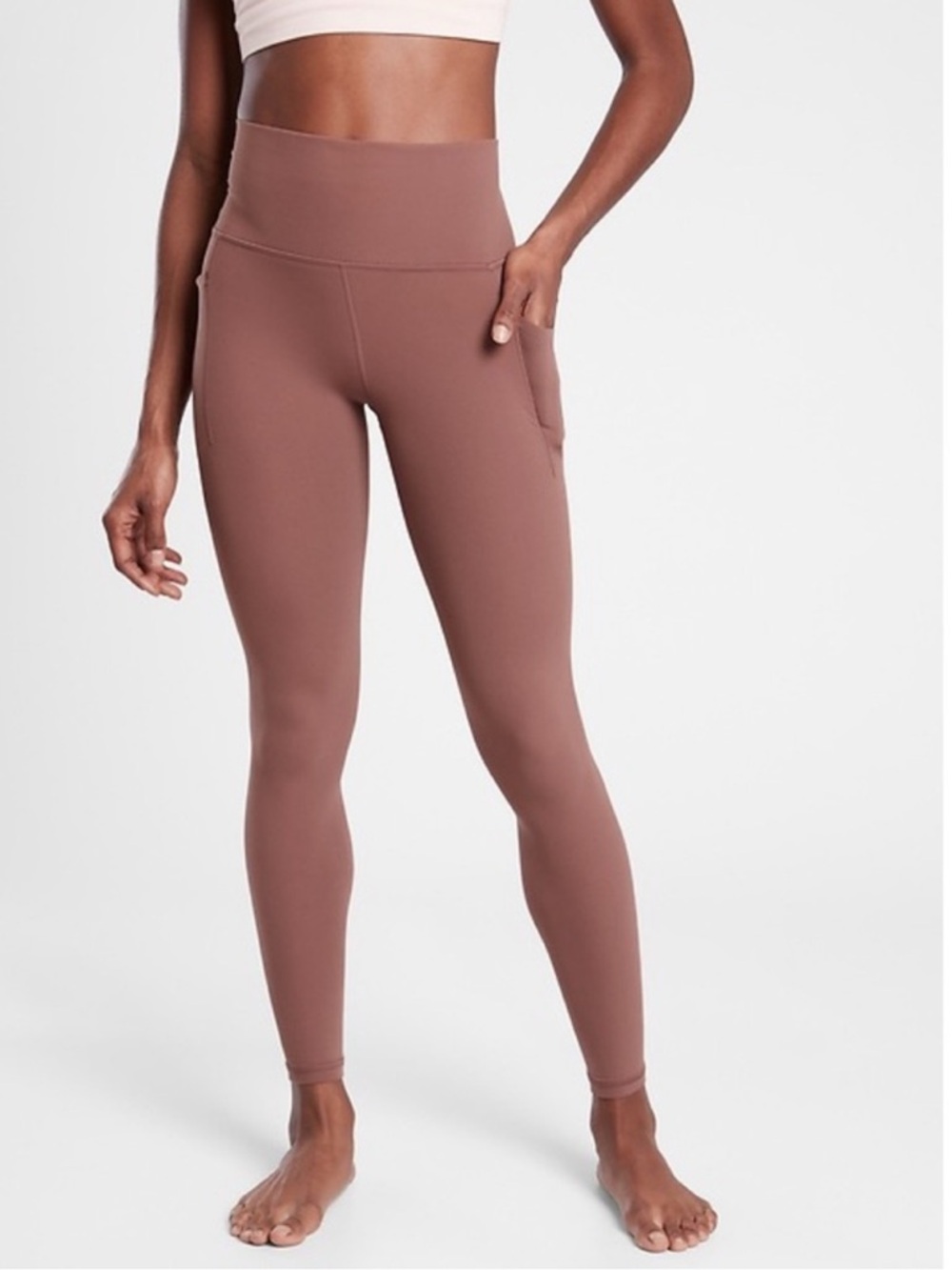 Athleta Salutation Stash Pocket II High-Rise Leggings - Hearth Rose - S